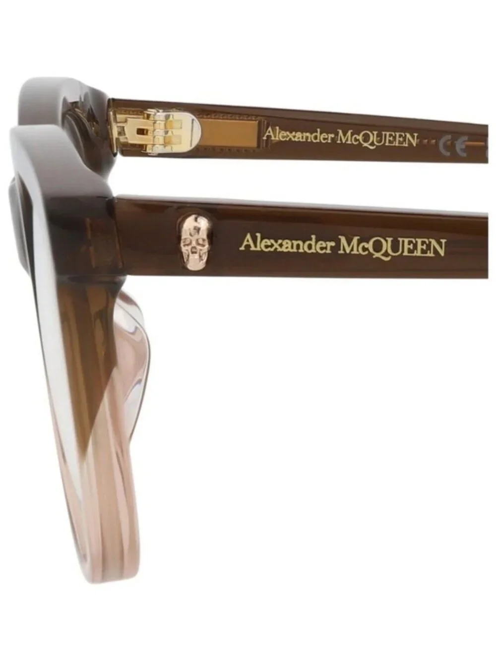 New Alexander McQueen Womens Square/Rectangle Brown Brown Transparent Fashion De